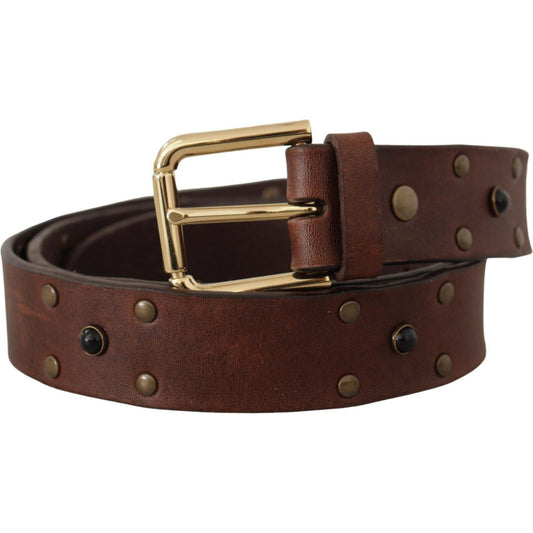 Dolce & Gabbana Elegant Leather Belt with Metal Buckle Dolce & Gabbana Dark Slate Gray