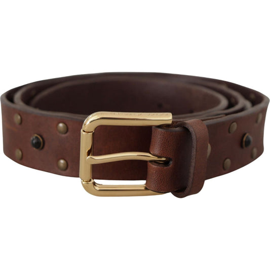 Dolce & Gabbana Elegant Leather Belt with Metal Buckle Dolce & Gabbana Dark Slate Gray