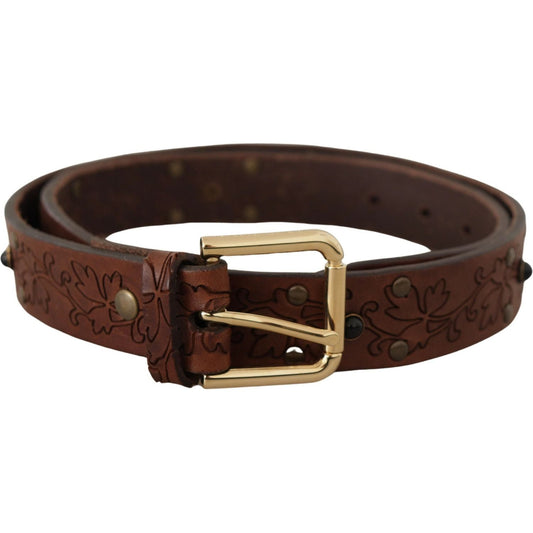 Dolce & Gabbana Elegant Leather Belt with Metal Buckle Dolce & Gabbana Dark Slate Gray