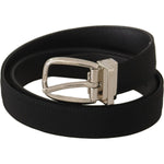 Dolce & Gabbana Elegant Engraved Buckle Leather Belt Dolce & Gabbana Black