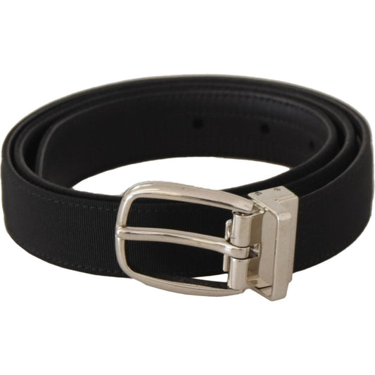 Dolce & Gabbana Elegant Engraved Buckle Leather Belt Dolce & Gabbana Dark Gray