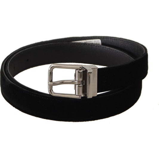 Dolce & Gabbana Elegant Velvet Designer Belt Dolce & Gabbana Black