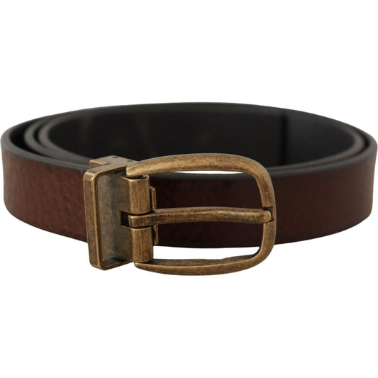 Dolce & Gabbana Elegant Leather Belt with Metal Buckle Dolce & Gabbana Dark Slate Gray