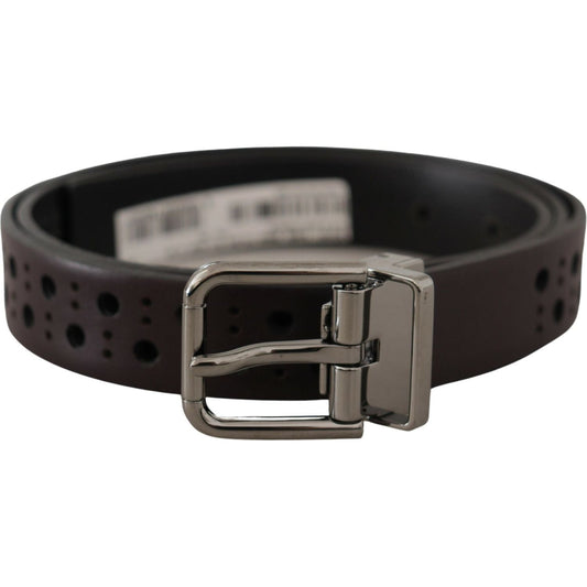 Dolce & Gabbana Elegant Dark Purple Leather Belt Dolce & Gabbana Dark Slate Gray
