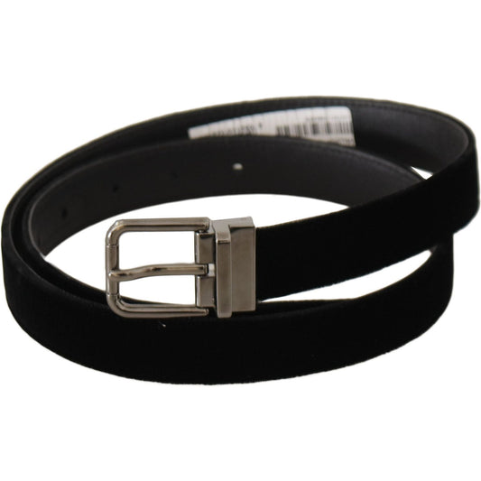 Dolce & Gabbana Elegant Velvet Designer Belt Dolce & Gabbana Black
