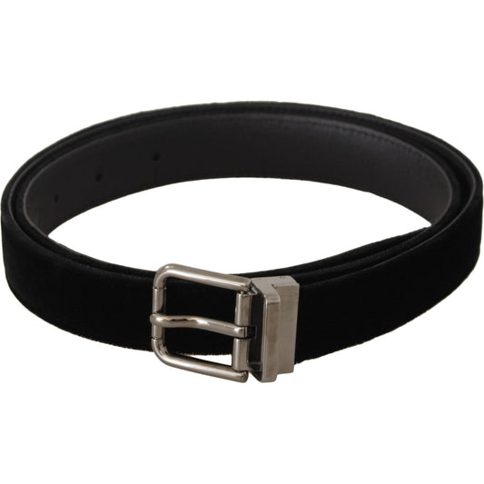 Dolce & Gabbana Elegant Velvet Designer Belt Dolce & Gabbana Black