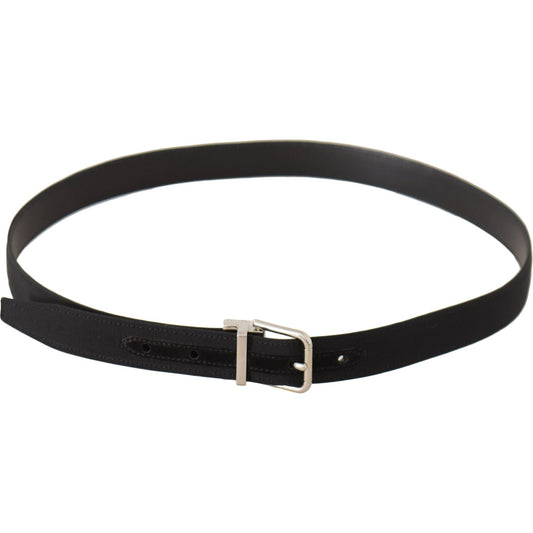 Dolce & Gabbana Elegant Black Canvas and Leather Belt Dolce & Gabbana Dark Slate Gray