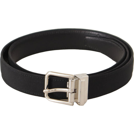 Dolce & Gabbana Elegant Black Canvas and Leather Belt Dolce & Gabbana Dark Slate Gray