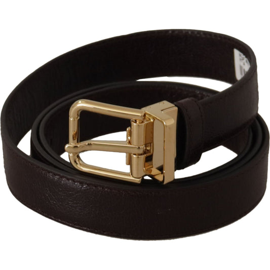 Dolce & Gabbana Elegant Leather Belt with Metal Buckle Dolce & Gabbana Black