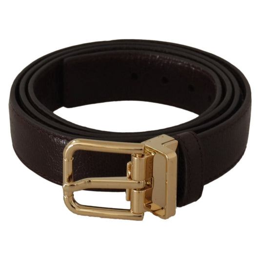 Dolce & Gabbana Elegant Leather Belt with Metal Buckle Dolce & Gabbana Black