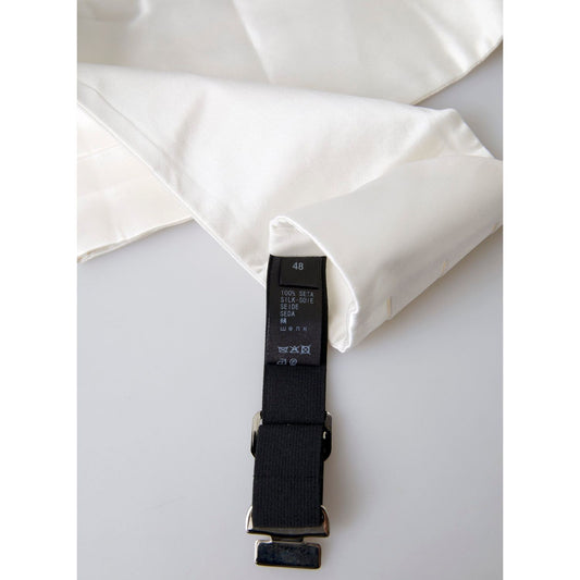 Dolce & Gabbana Elegant White Silk Cummerbund Dolce & Gabbana Light Gray