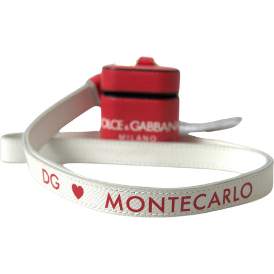 Dolce & Gabbana Elegant Red Leather Airpods Case Dolce & Gabbana Gray