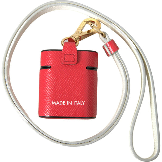 Dolce & Gabbana Elegant Red Calf Leather Airpods Case Dolce & Gabbana Light Gray