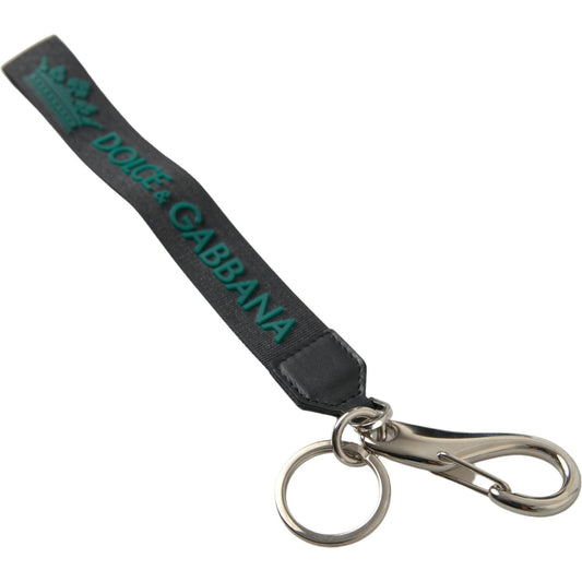 Dolce & Gabbana Chic Crown Rubber Logo Keychain Dolce & Gabbana Dark Slate Gray