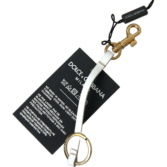 Dolce & Gabbana Chic Black and Gold Designer Keychain Dolce & Gabbana Light Gray