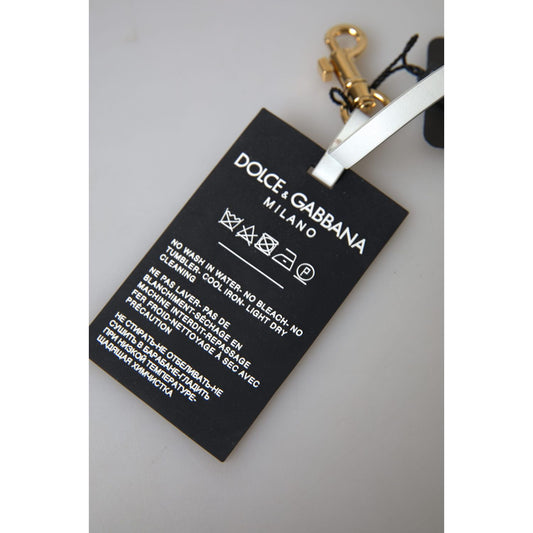 Dolce & Gabbana Black Silicone DG Logo Gold Brass Keychain SMY101166
