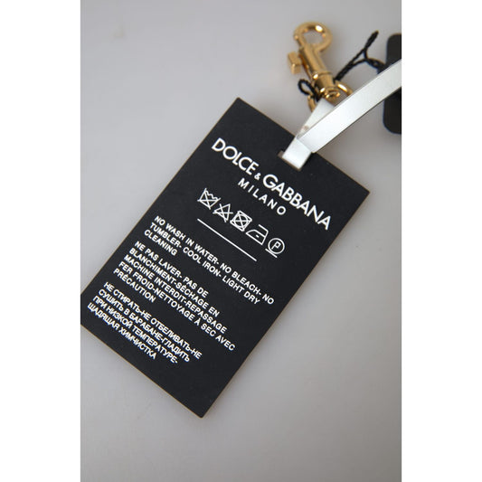 Dolce & Gabbana Chic Black and Gold Designer Keychain Dolce & Gabbana Dark Gray