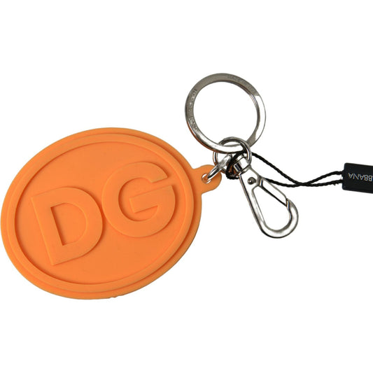 Dolce & Gabbana Chic Orange & Gold Keychain Accessory Dolce & Gabbana Coral
