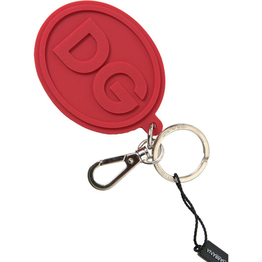 Dolce & Gabbana Chic Red Rubber and Brass Designer Keychain Dolce & Gabbana Brown