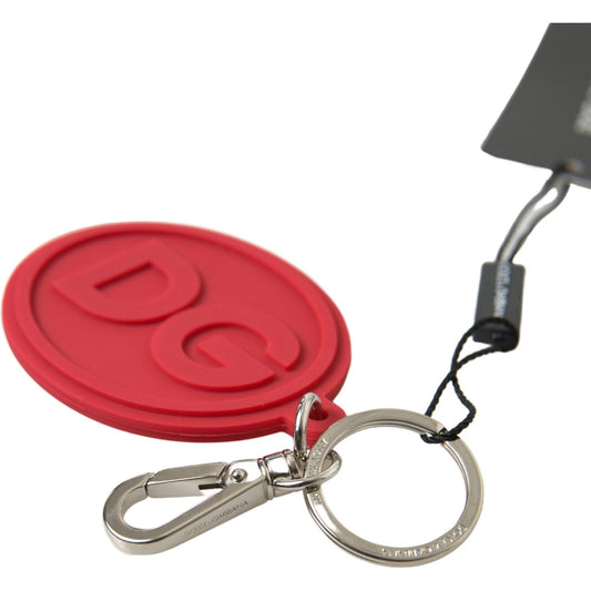 Dolce & Gabbana Chic Red Rubber and Brass Designer Keychain Dolce & Gabbana Maroon