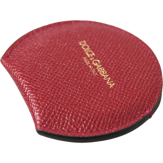 Dolce & Gabbana Chic Red Leather Hand Mirror Holder Dolce & Gabbana Brown