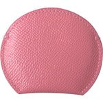 Dolce & Gabbana Pink Calfskin Leather Round Logo Print Hand Mirror Holder SMY101204