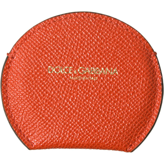 Dolce & Gabbana Elegant Orange Calfskin Mirror Holder Dolce & Gabbana Chocolate