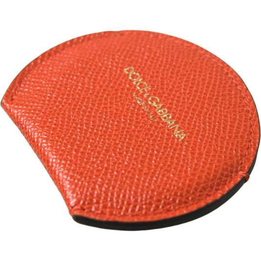 Dolce & Gabbana Elegant Orange Calfskin Mirror Holder Dolce & Gabbana Chocolate