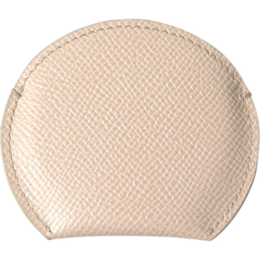 Dolce & Gabbana Elegant Calfskin Leather Hand Mirror Holder Dolce & Gabbana Wheat