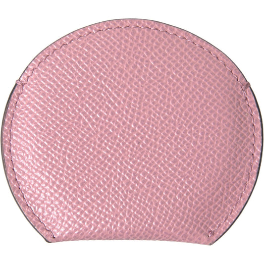 Dolce & Gabbana Elegant Pink Leather Hand Mirror Holder Dolce & Gabbana Rosy Brown