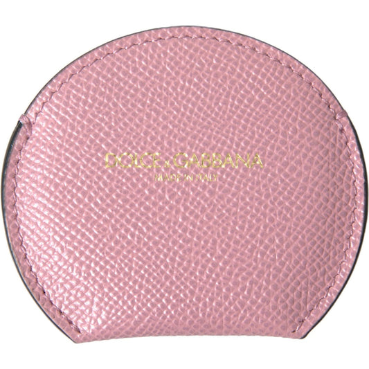 Dolce & Gabbana Elegant Pink Leather Hand Mirror Holder Dolce & Gabbana Rosy Brown