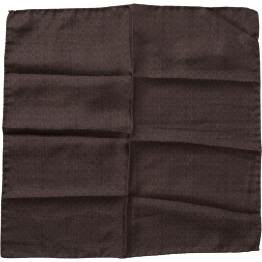 Dolce & Gabbana Elegant Silk Men's Square Scarf in Rich Brown Dolce & Gabbana Dark Slate Gray