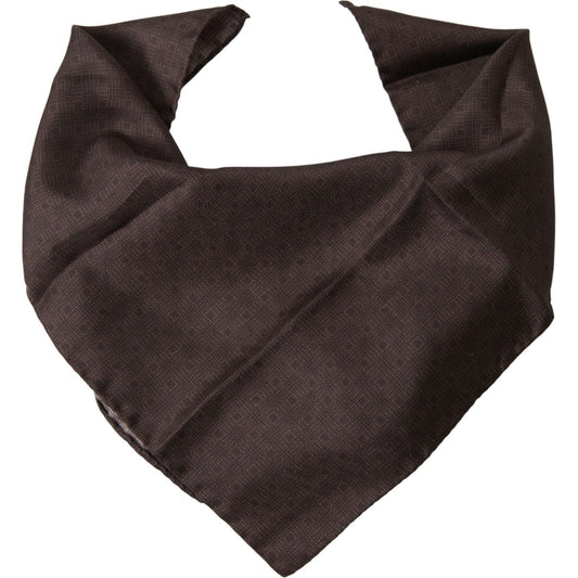 Dolce & Gabbana Elegant Silk Men's Square Scarf in Rich Brown Dolce & Gabbana Dark Slate Gray