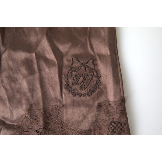 Dolce & Gabbana Silk Blend Camisole Top in Brown Dolce & Gabbana Dim Gray