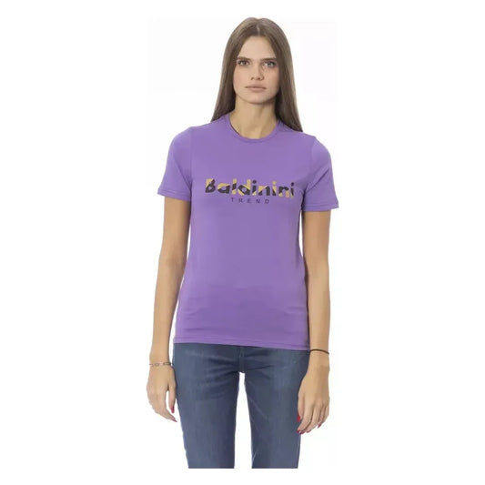 Baldinini Trend Purple Cotton Women T-Shirt Baldinini Trend Light Slate Gray