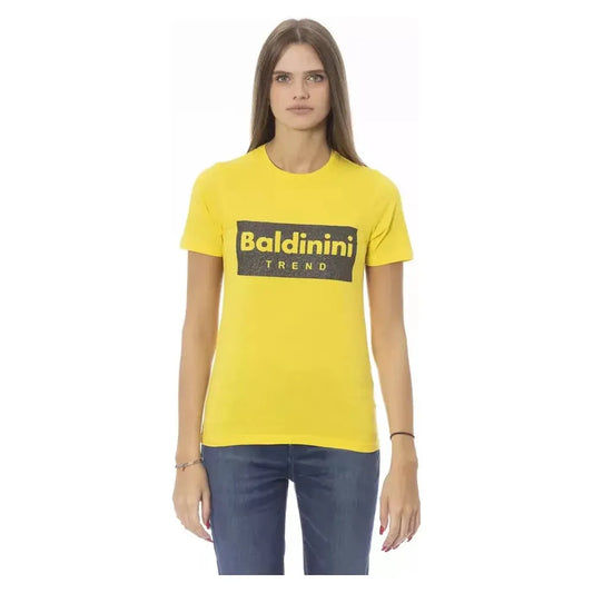 Baldinini Trend Yellow Cotton Women T-Shirt Baldinini Trend Dark Khaki