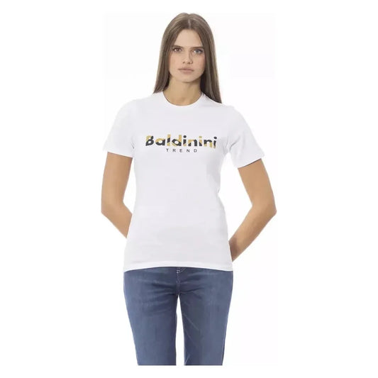 Baldinini Trend White Cotton Women T-Shirt Baldinini Trend Dim Gray