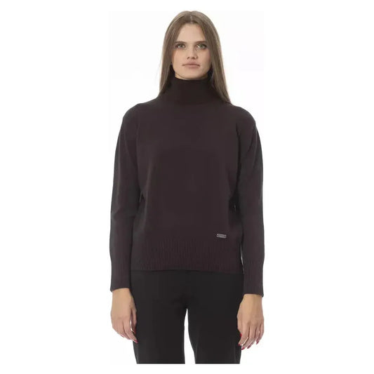 Baldinini Trend Brown Wool Women Sweater Baldinini Trend Dark Slate Gray