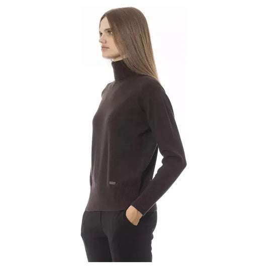 Baldinini Trend Brown Wool Women Sweater Baldinini Trend Dark Slate Gray