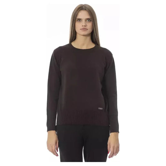 Baldinini Trend Brown Wool Women Sweater Baldinini Trend Dark Slate Gray