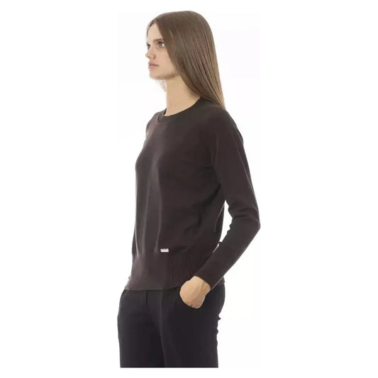 Baldinini Trend Brown Wool Women Sweater Baldinini Trend Dark Slate Gray