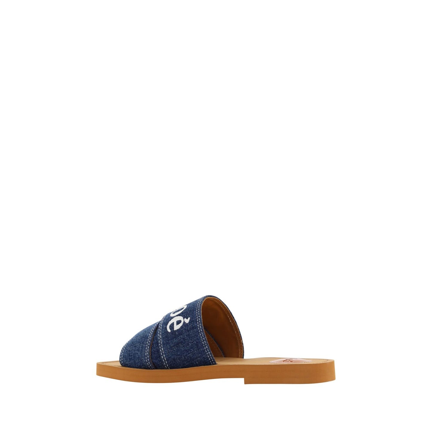 Chloé Denim Blue Cotton Slides Woody Sandals