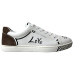 Dolce & Gabbana Sleek White Leather Casual Sneakers Dolce & Gabbana Light Gray