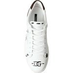 Dolce & Gabbana Sleek White Leather Casual Sneakers Dolce & Gabbana Light Gray