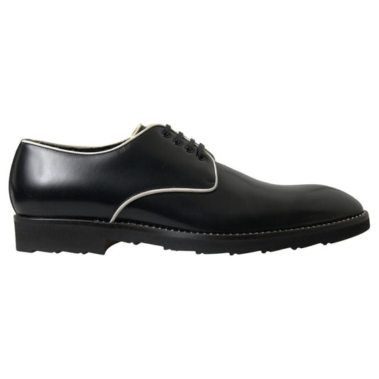 Dolce & Gabbana Elegant Black and White Formal Men's Shoes Dolce & Gabbana Dark Slate Gray