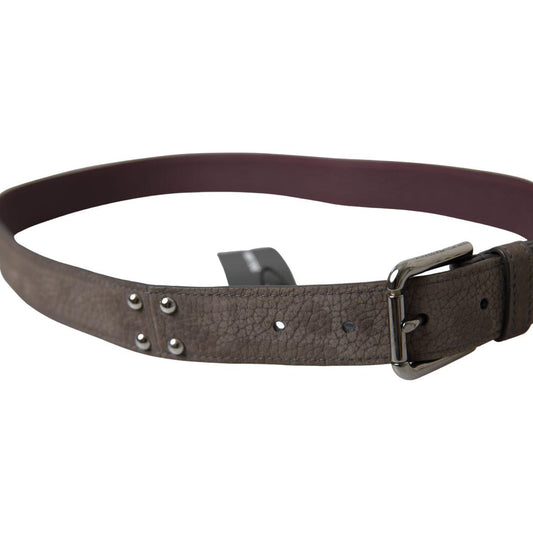 Dolce & Gabbana Elegant Brown Leather Belt with Metal Buckle Dolce & Gabbana Dark Slate Gray
