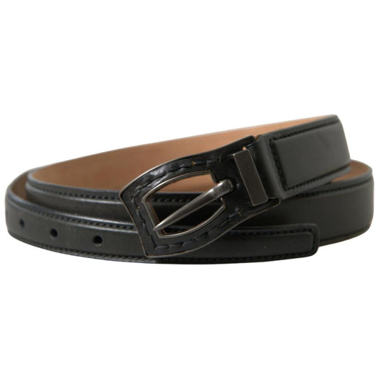 Ermanno Scervino Exquisite Italian Leather Belt with Metal Buckle Ermanno Scervino Dark Slate Gray