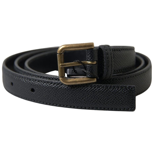 Dolce & Gabbana Elegant Black Italian Leather Belt Dolce & Gabbana Dark Slate Gray