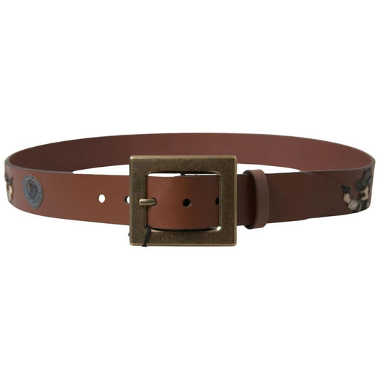 Dolce & Gabbana Elegant Leather Belt with Metal Buckle Dolce & Gabbana Dark Olive Green