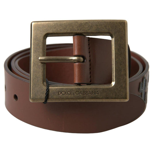 Dolce & Gabbana Elegant Leather Belt with Metal Buckle Dolce & Gabbana Dark Slate Gray